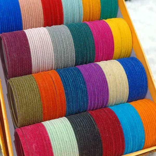 Velvet Fabric Metal Bangles